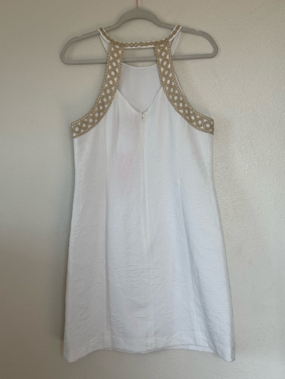 Lilly Pulitzer White Gold Caliente Jacquard Pearl Stretch Sheath Dress 12 $198 - Picture 4 of 14